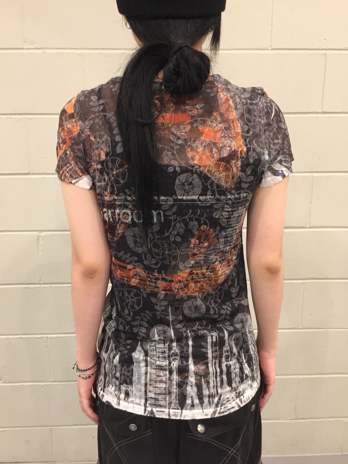 jpn See-through Beaded T-Shirt 상품이미지4