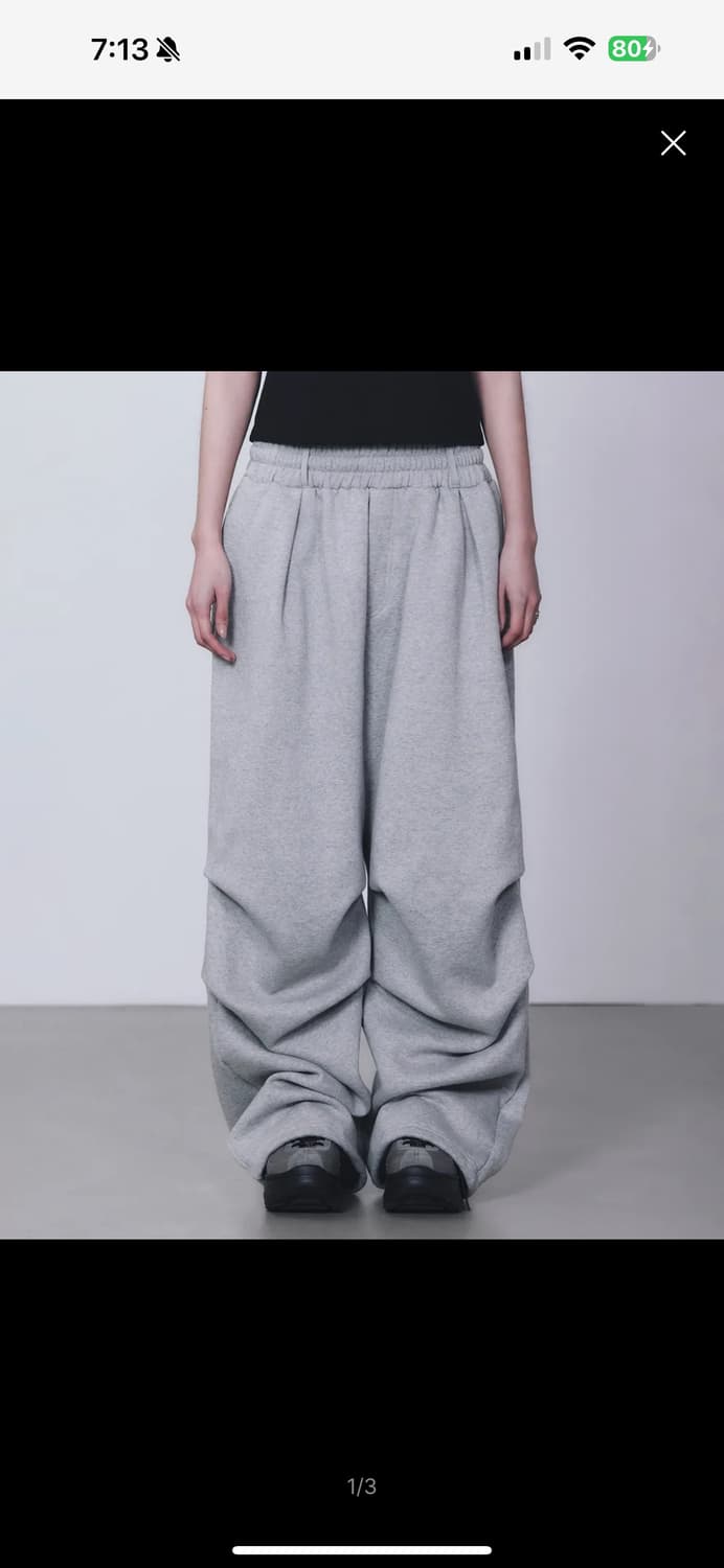 트리밍버드 Rivet Sweat Set-up Pants [ Gray ] 상품이미지1