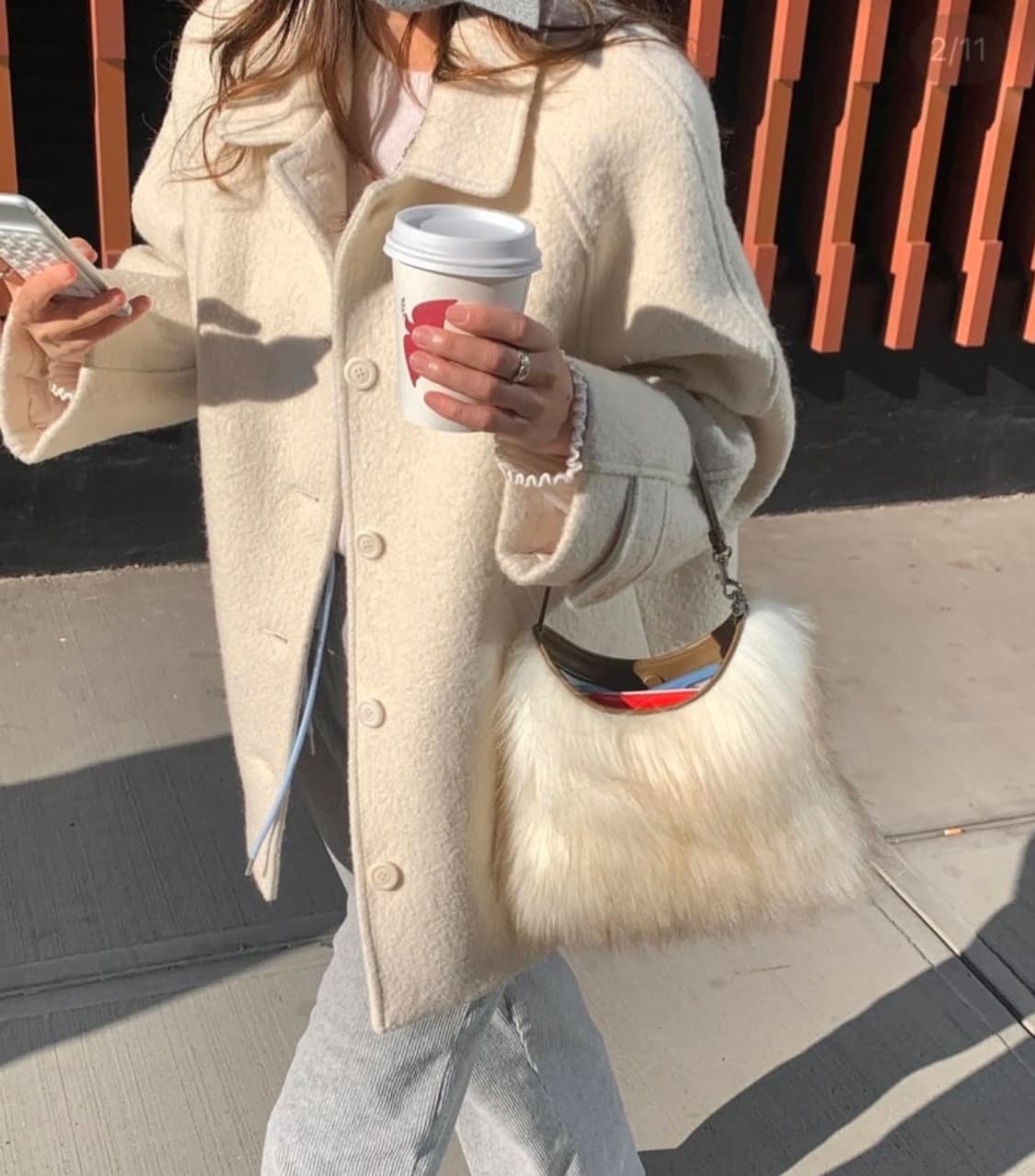 타낫 T/T Eto alpaca wool half coat (cream) 상품이미지1