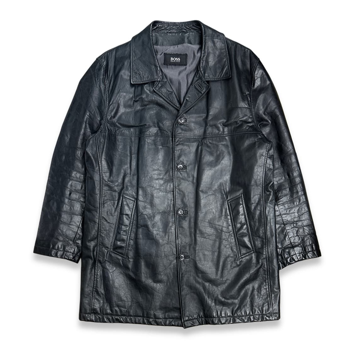 00s HUGO BOSS 카프 레더 코트 56 상품이미지1