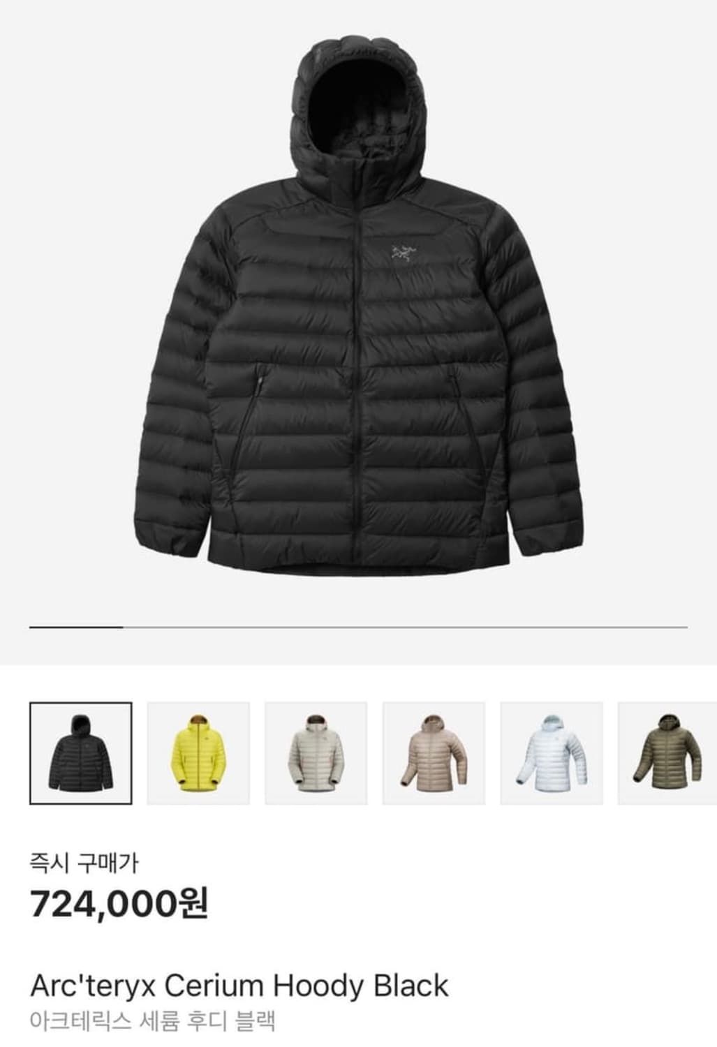 아크테릭스 세륨 후디 XL 블랙 상품이미지1