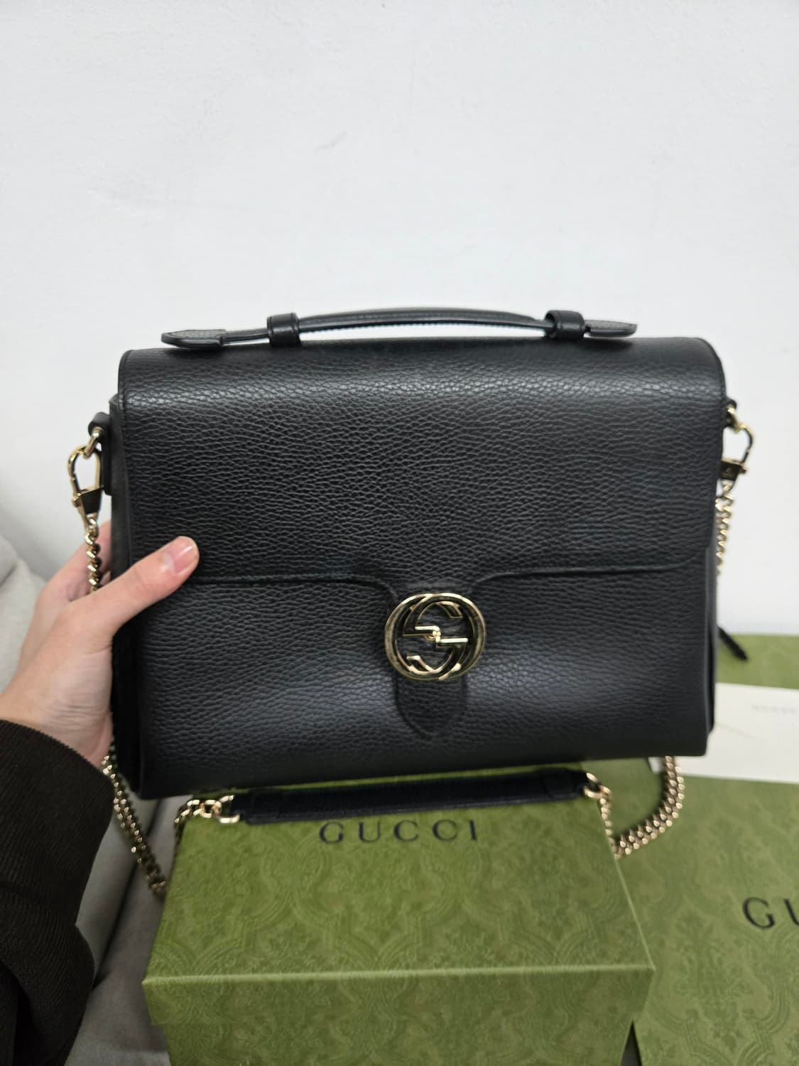 [보증서 정품] 구찌 인터로킹 탑핸들백 상품이미지5