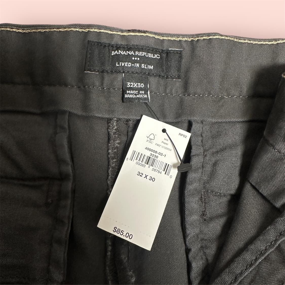 (새상품) 바나나 리퍼블릭 슬림 치노 팬츠 32x30 다크 그레이 상품이미지4