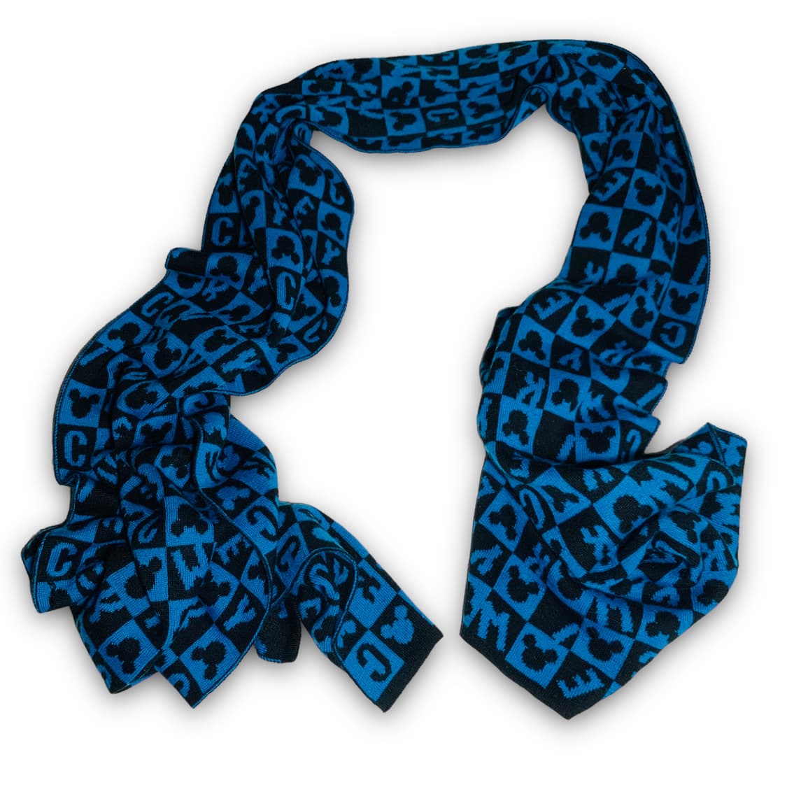 미키 로고 레터링 알파벳 블루 롱 머플러 상품이미지1