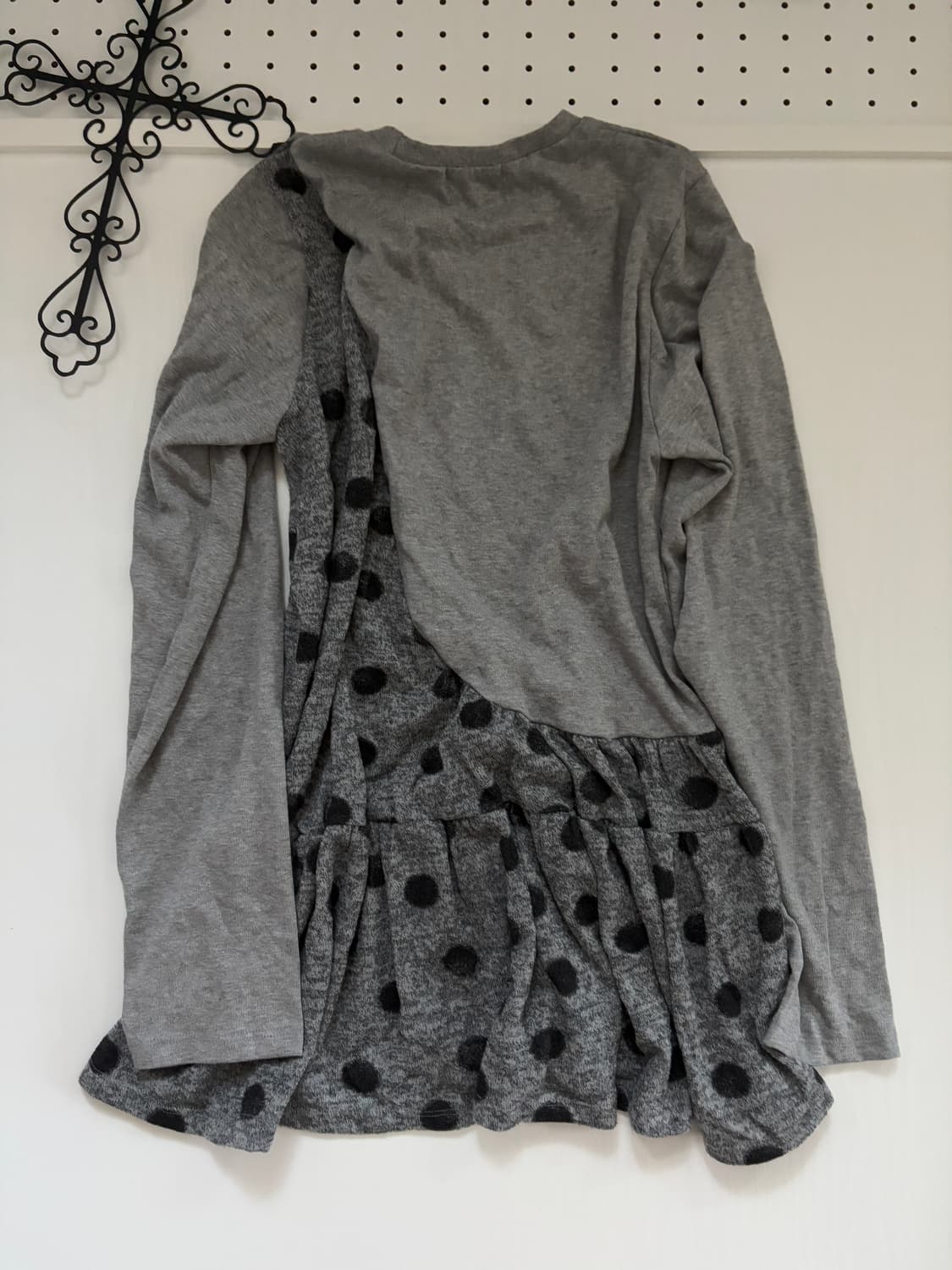 • gray dot frill mini-one-piece dress sl 상품이미지3
