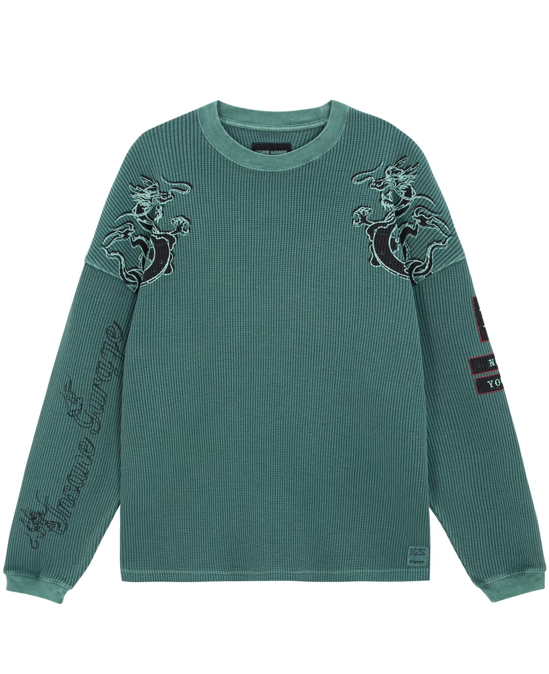 INSANE WAFFLE GRAPHIC LONG SLV_TEAL 상품이미지1