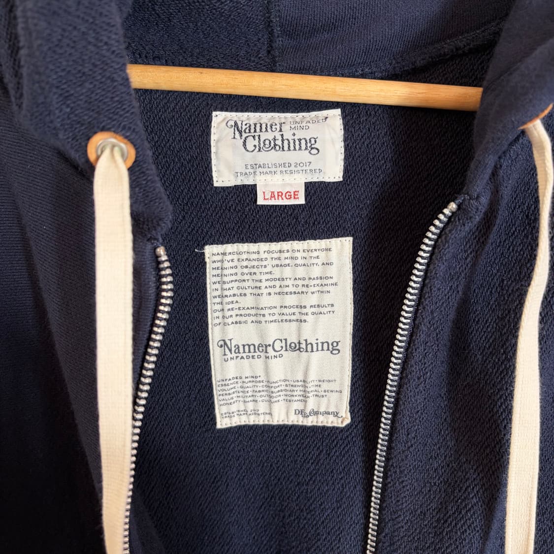 네이머클로딩 네이비 후드집업(L) 상품이미지3