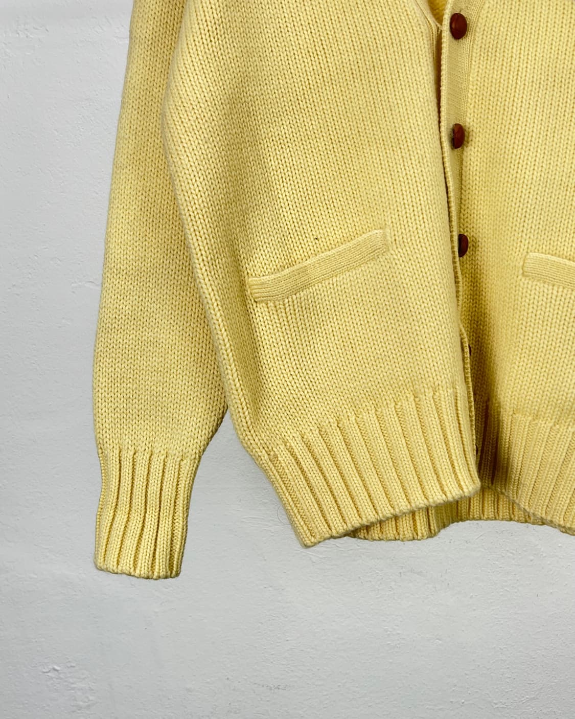 폴로 랄프로렌 90s 옐로우 체스넛 버튼 쉐이커 울 니트 가디건 상품이미지4
