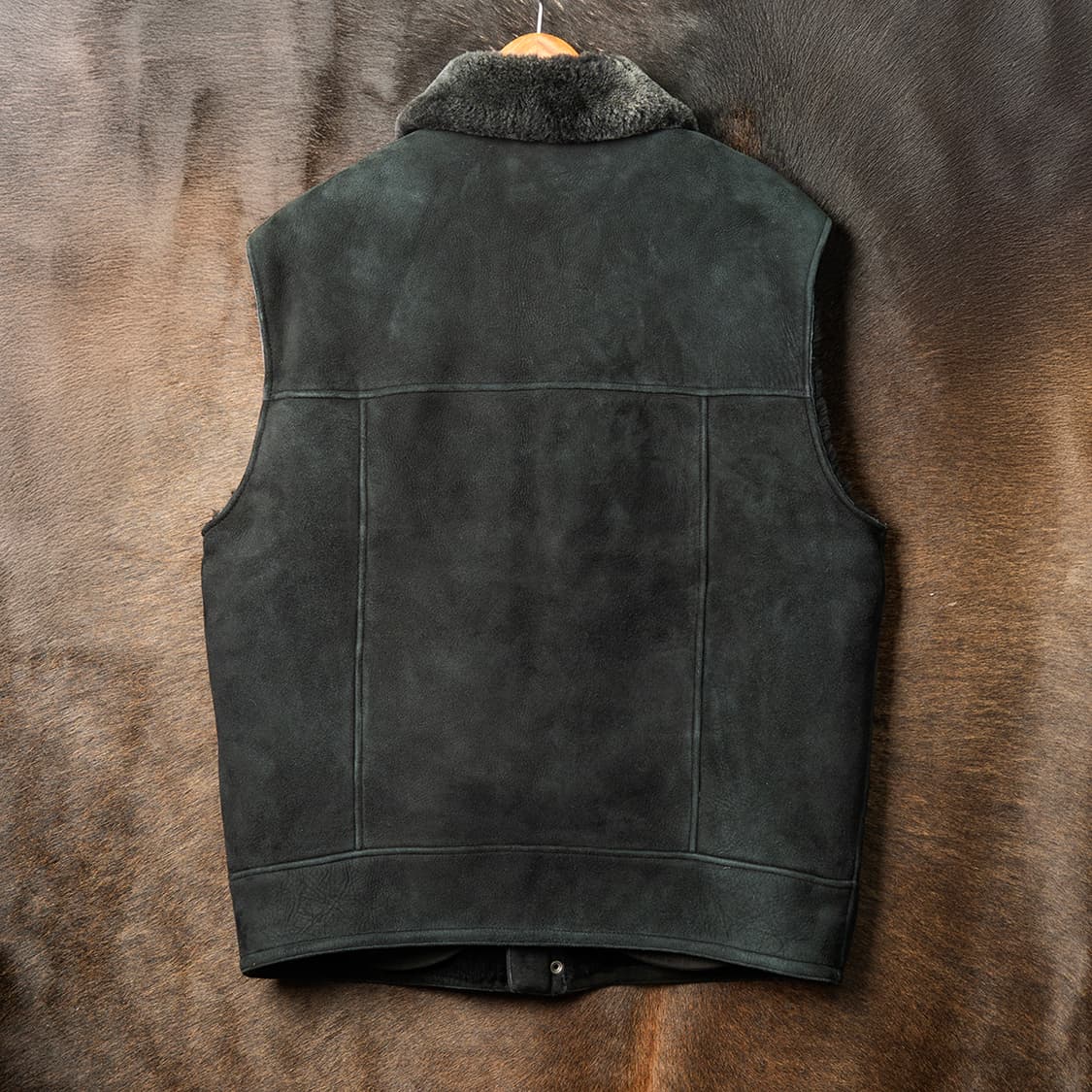 [110] 90s 안토노비치 by 진도모피 양가죽 시어링 베스트 블랙 상품이미지5