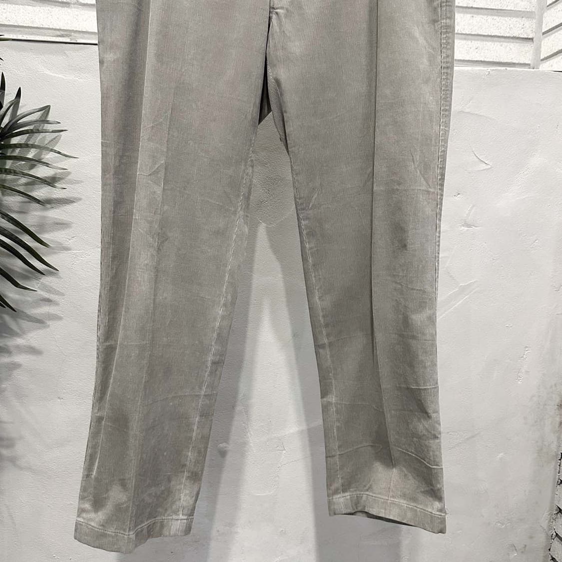 JPN VINTAGE 코듀로이 슬랙스 세미 와이드핏 디테일 그레이 상품이미지4