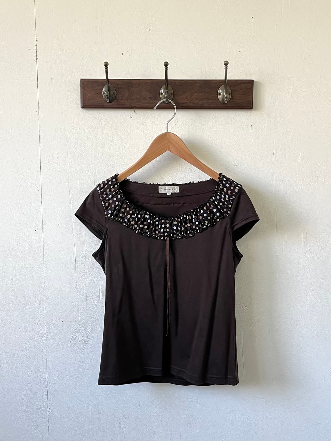 Chris montez 브라운 도트 탑 상품이미지1