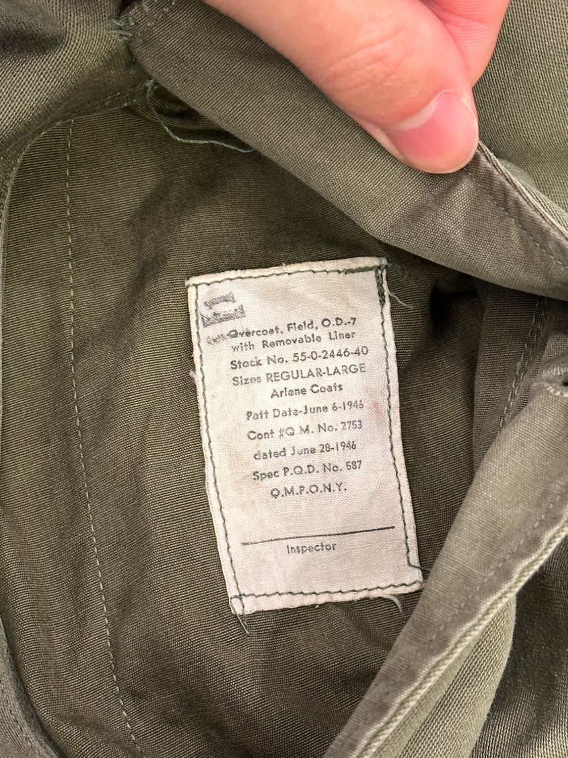 Original M-1946 Overcoat M-46 필드코트 L 상품이미지3