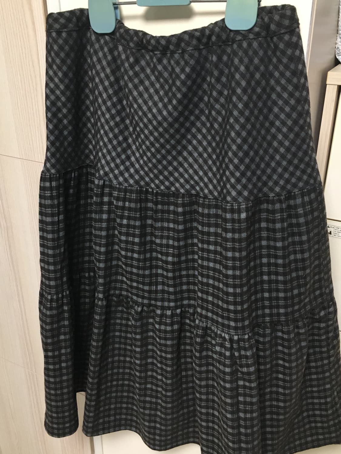 히피디피 모리걸 체크 롱스커트_브라운 상품이미지2