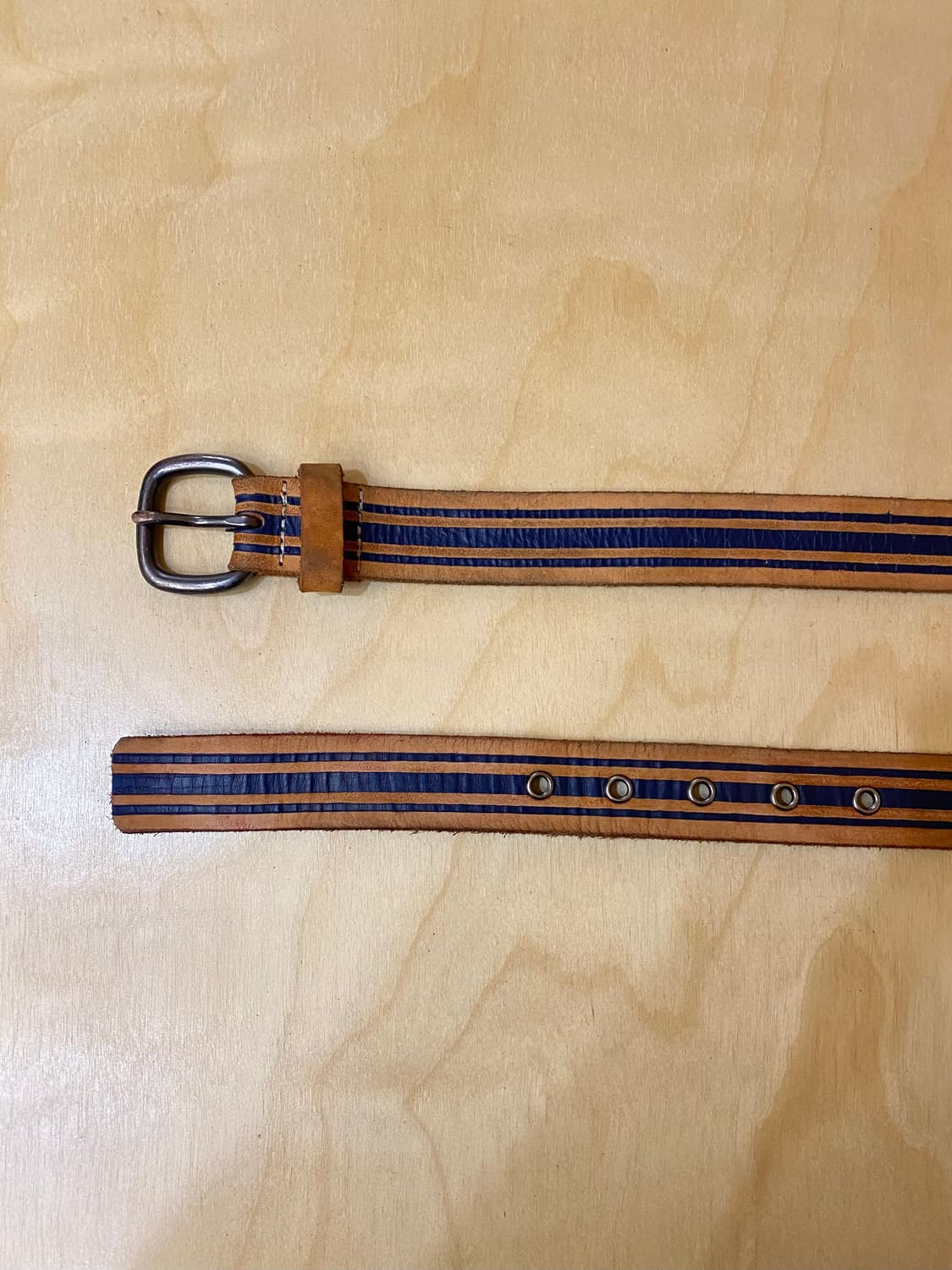 VTG stripe leather belt 미국빈티지 스트라이프 벨트 상품이미지4