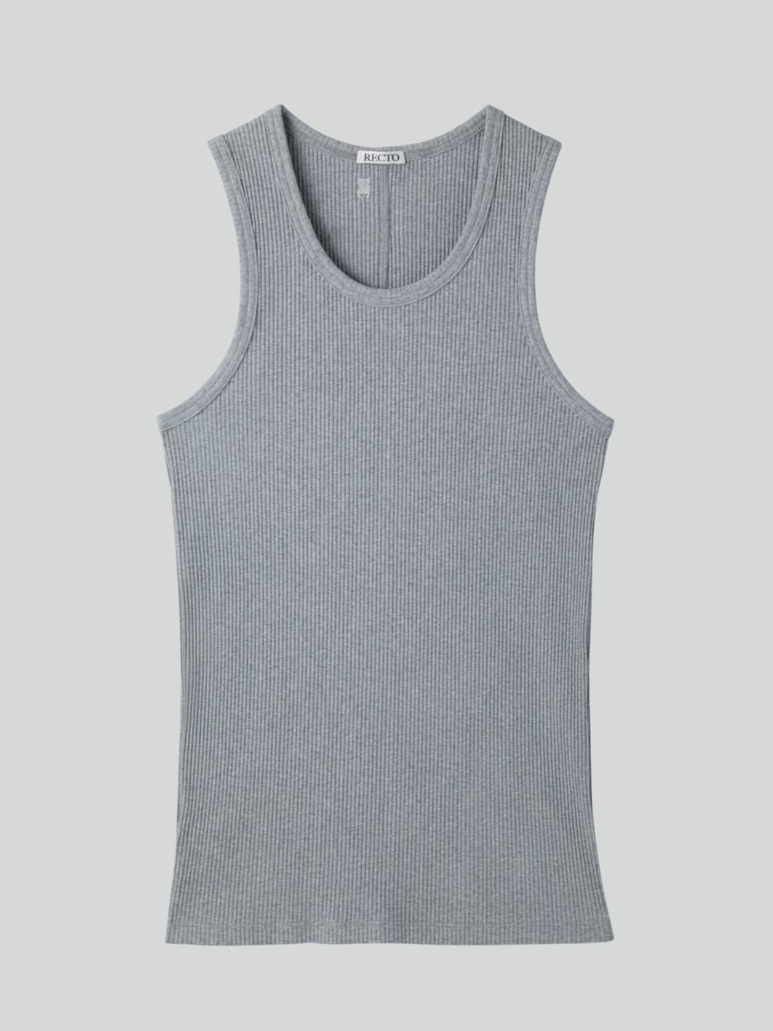 렉토 26SS 골지 립 탱크탑 슬리브리스 멜란지 그레이 상품이미지6