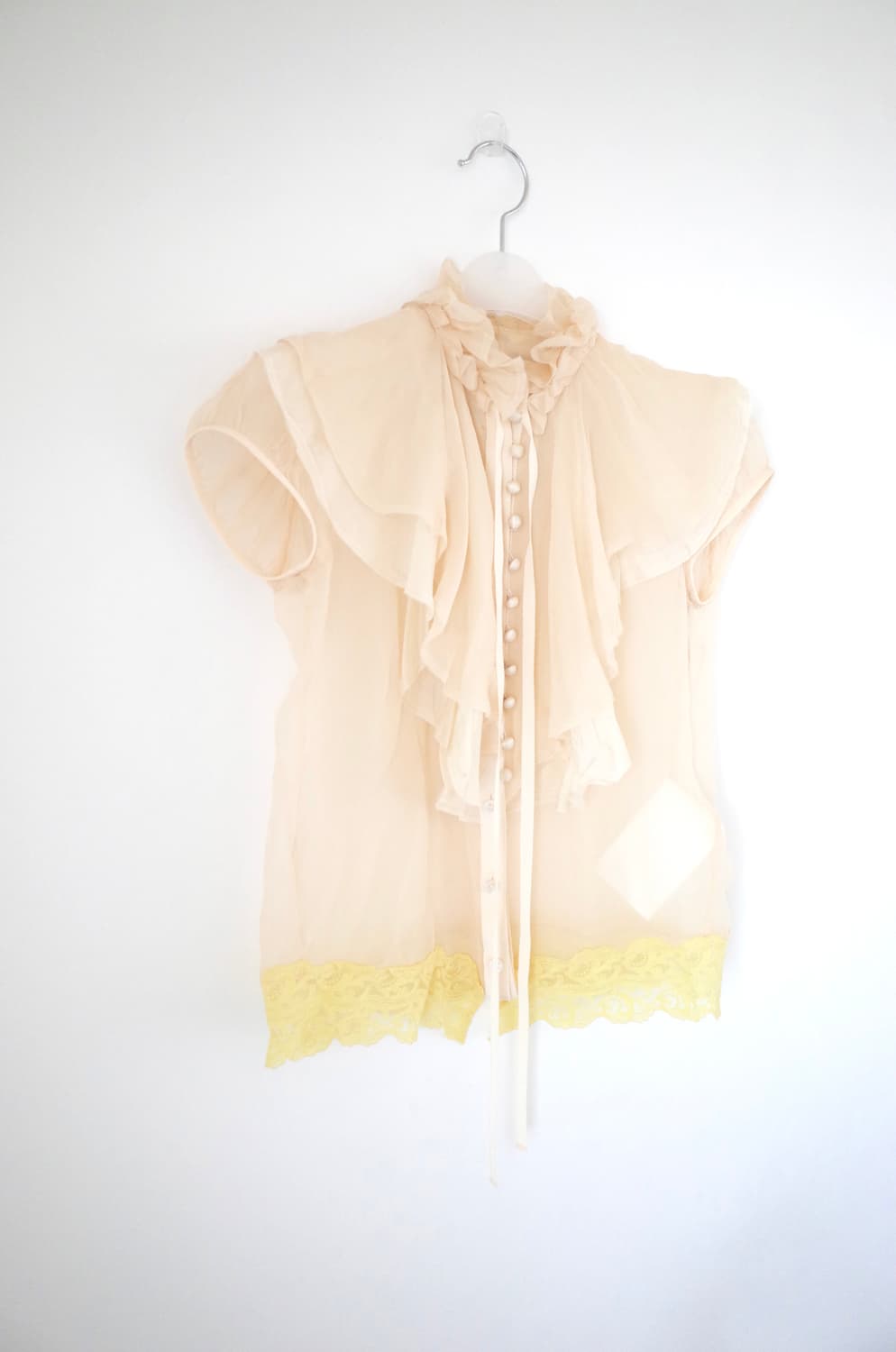 Sacai 사카이 실크 프릴 레이스 블라우스 상품이미지4