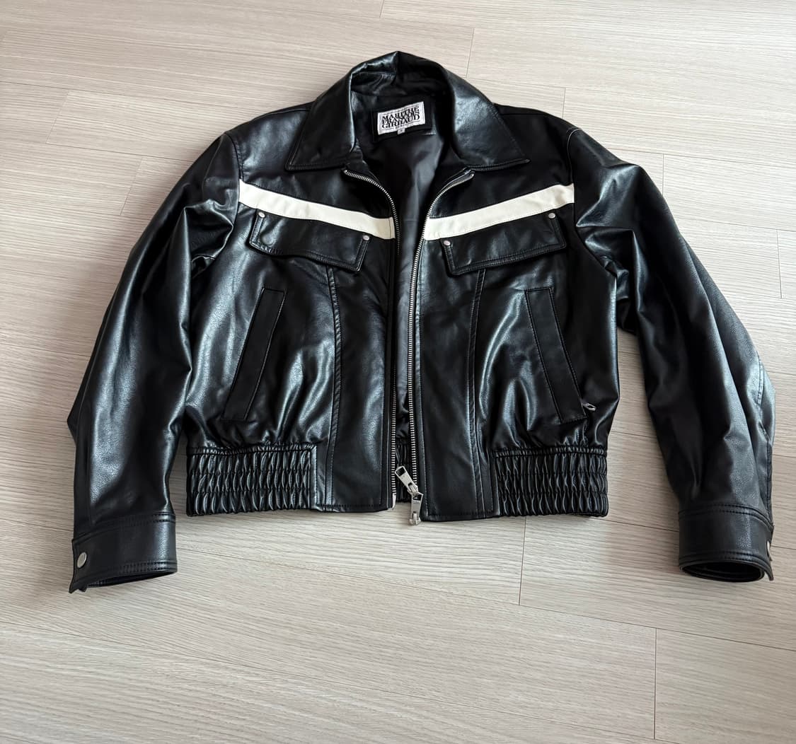 마리떼 프랑소와 저버 블랙 레더 크롭 자켓 상품이미지1