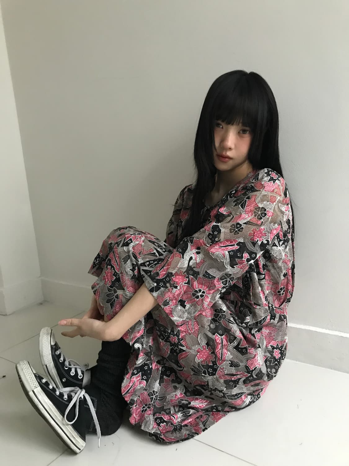 Oriental Shirring U Neck Dress 상품이미지9