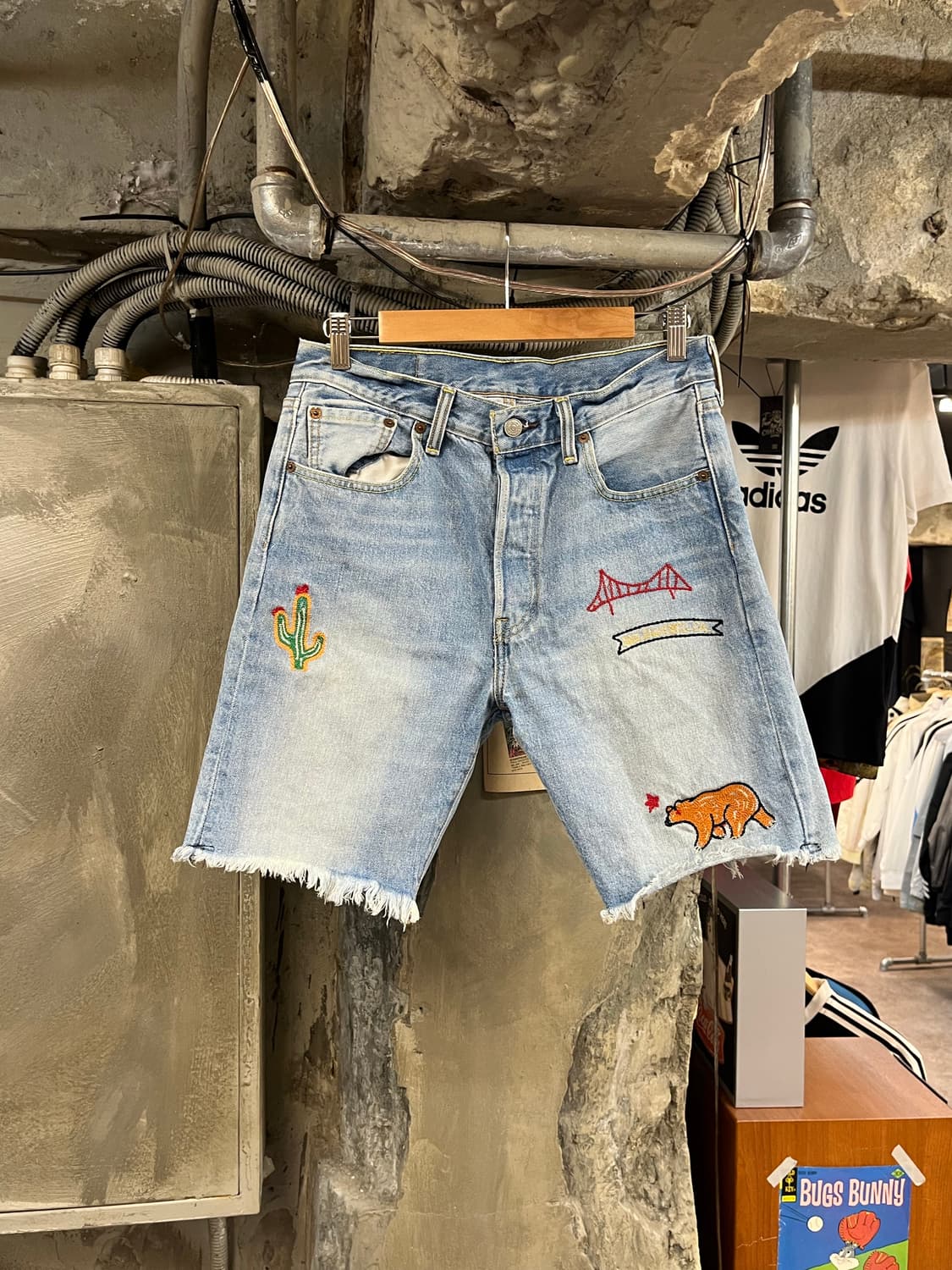 리바이스 501 CT 자수 하프 데님 팬츠 W30 #csz1834 상품이미지1