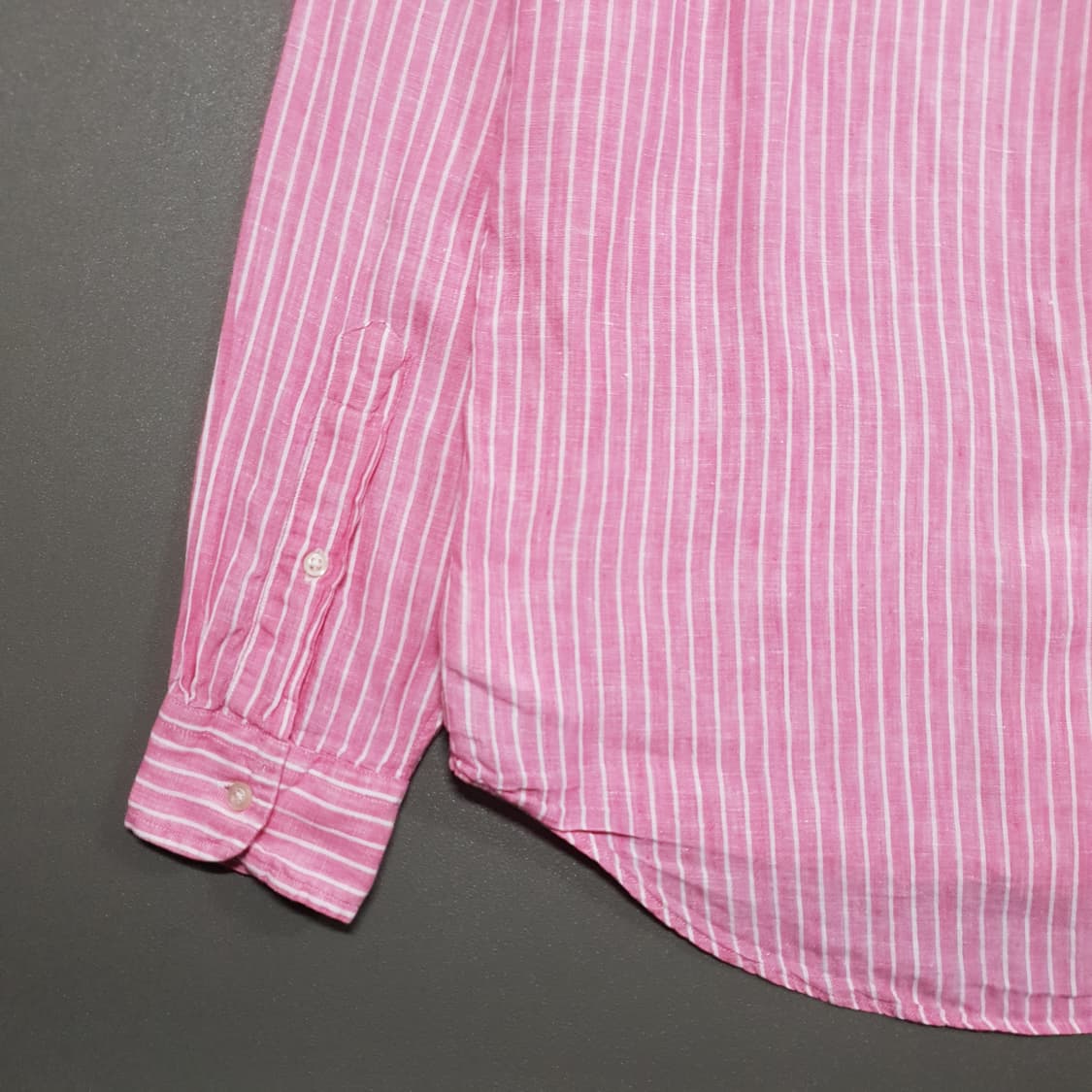 실측 M 폴로 랄프로렌 신형 포니 스트라이프 버튼다운 린넨 셔츠 클래식핏 상품이미지10