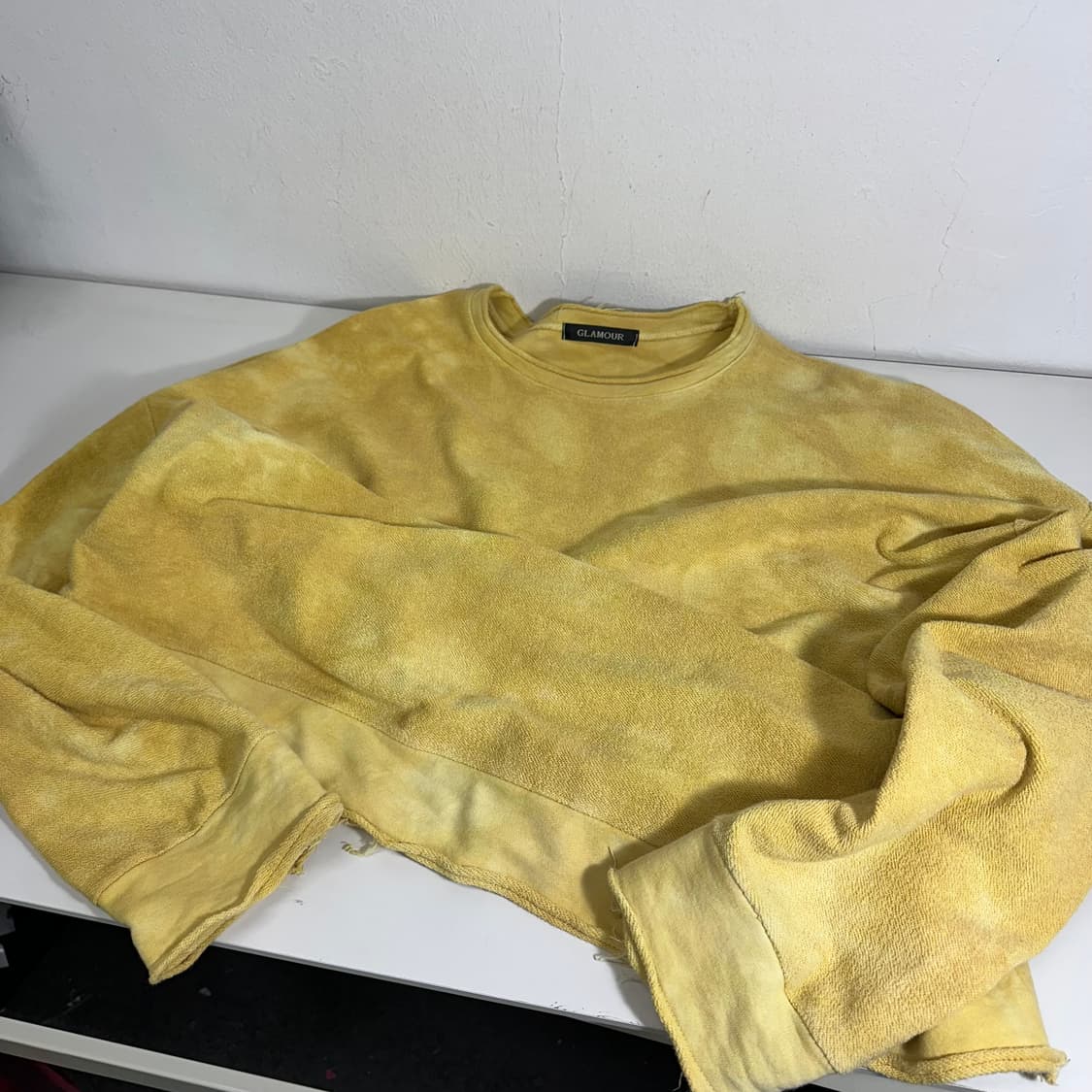 FREE GLAMOUR 겨자 오버핏 리버스 맨투맨 상품이미지1