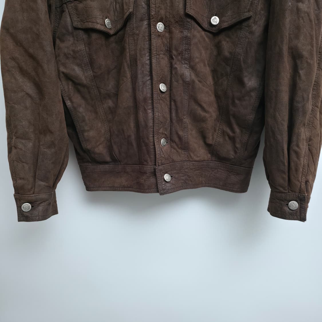 [S] 베르사체 브라운 스웨이드 가죽 자켓 상품이미지3