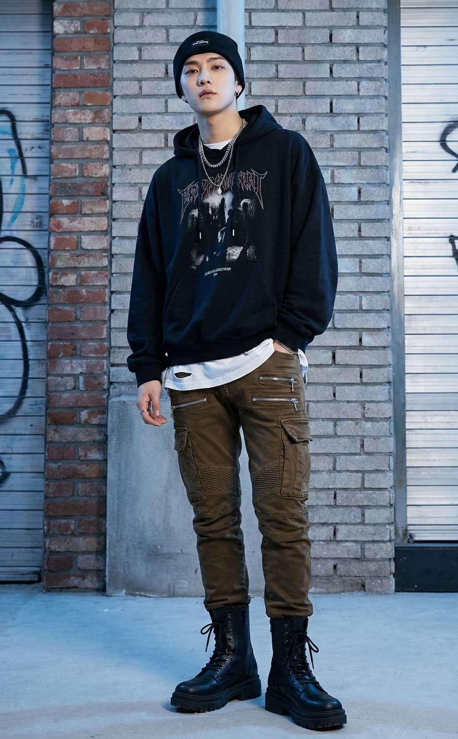 발망. 남자 더블지퍼 바이커진 카고팬츠_32 상품이미지1