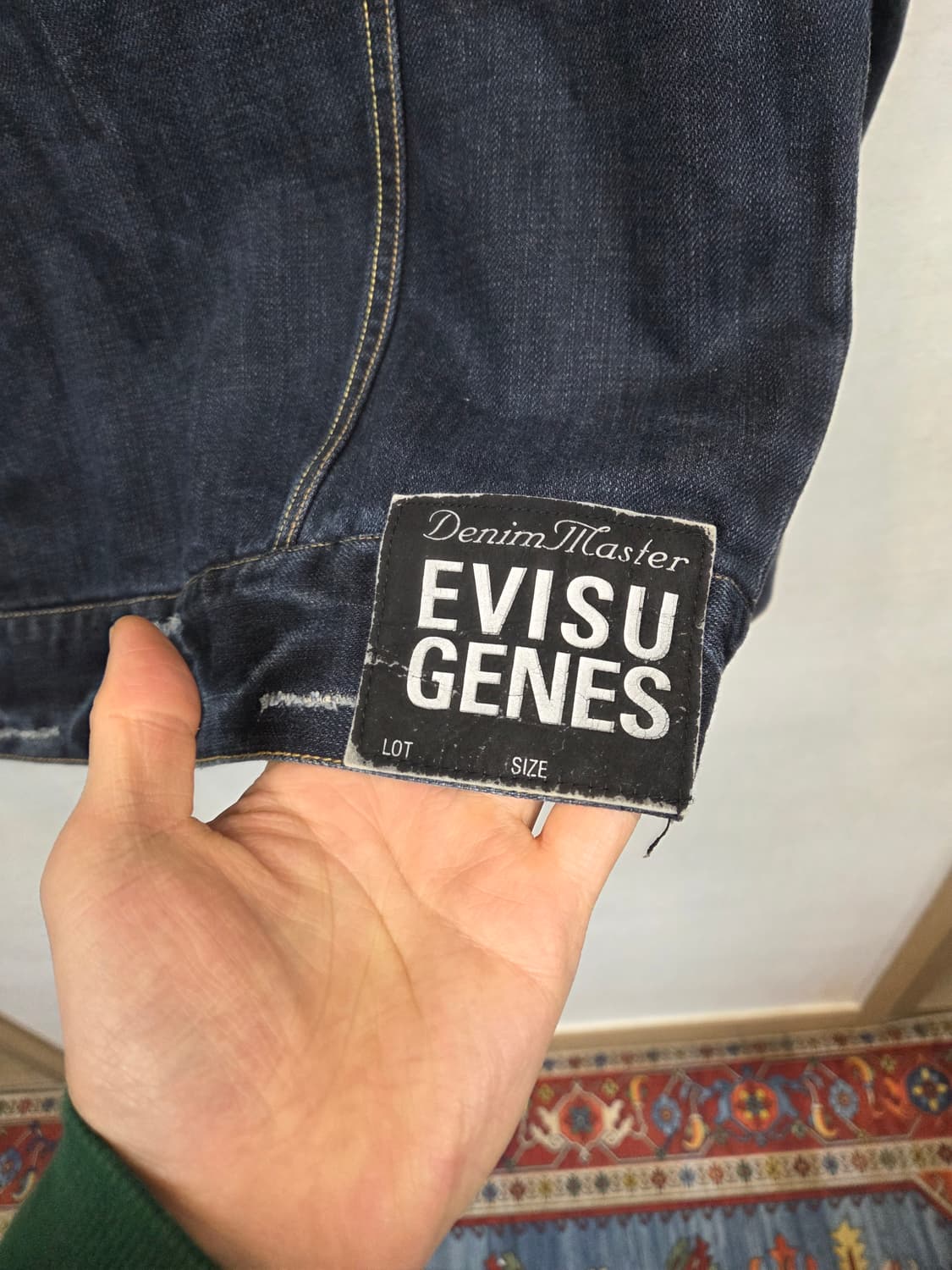 에비수 실버 디테일 로고 데님자켓 m 상품이미지4