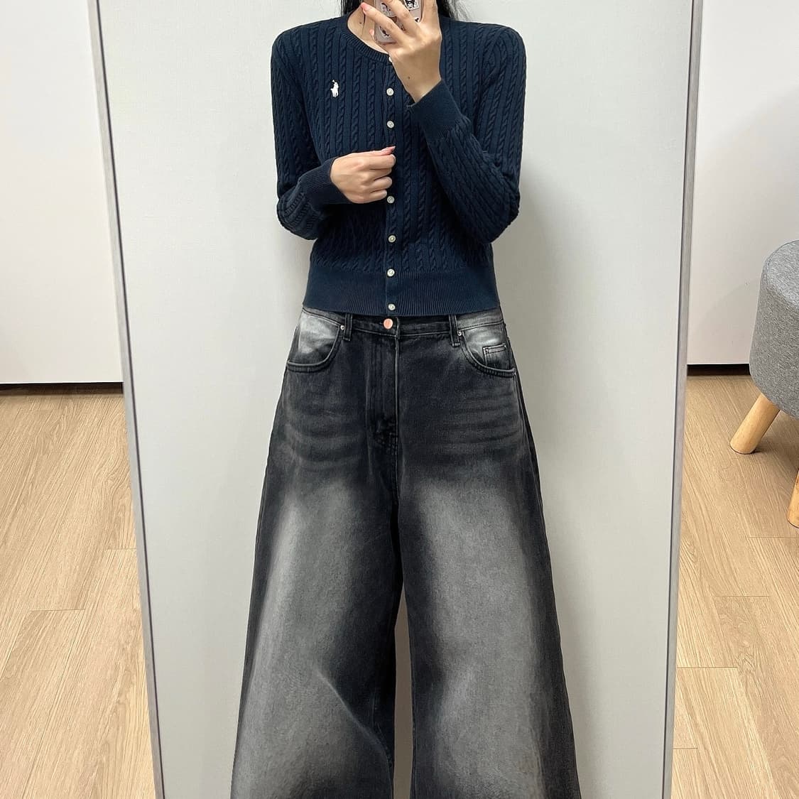 폴로 랄프로렌 네이비 꽈배기 니트 가디건 상품이미지1