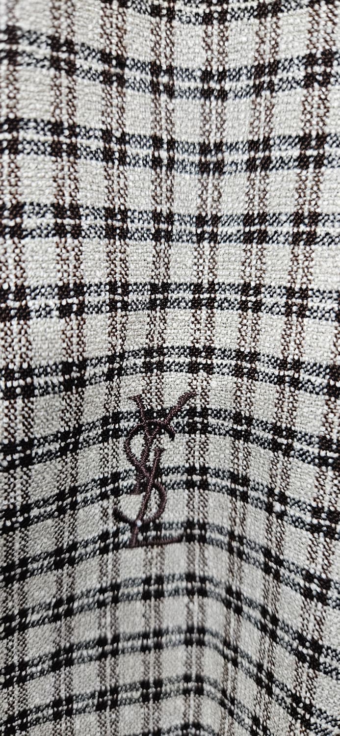 (극강컨디션)YSL 입생로랑 빈티지 체크 패턴 봄버자켓 100 상품이미지5