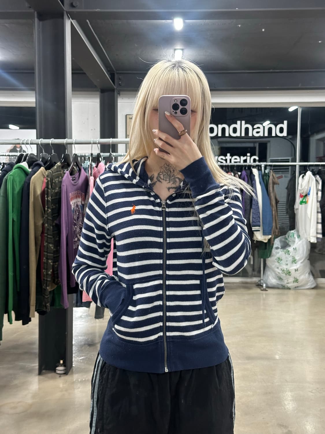 폴로 랄프로렌 스트라이프 후드 집업 상품이미지2