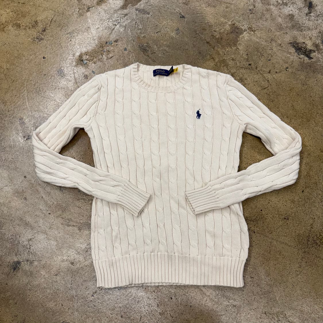 폴로 랄프로렌 크림 화이트 꽈배기 니트  상품이미지2