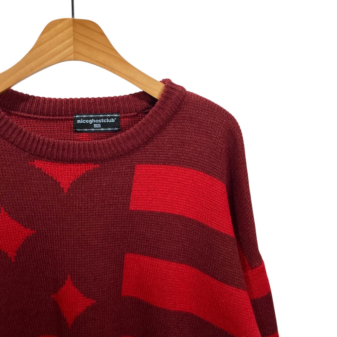 나이스고스트클럽 배색 니트 상품이미지3
