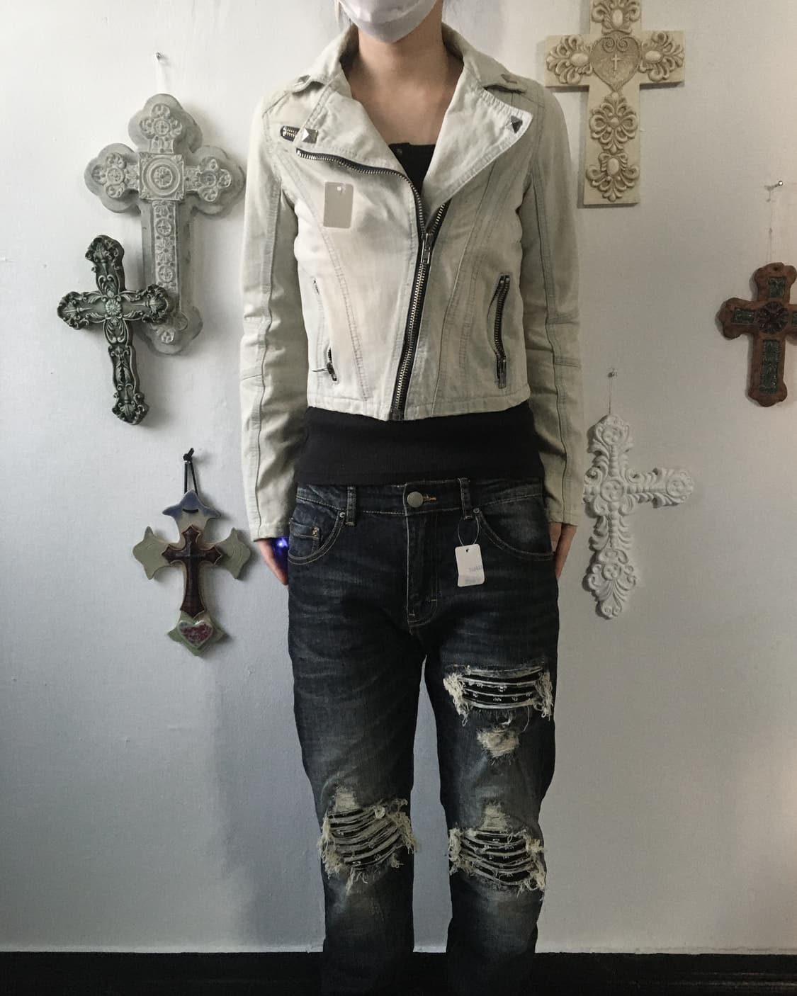 Stud point dyed rider jacket 상품이미지5