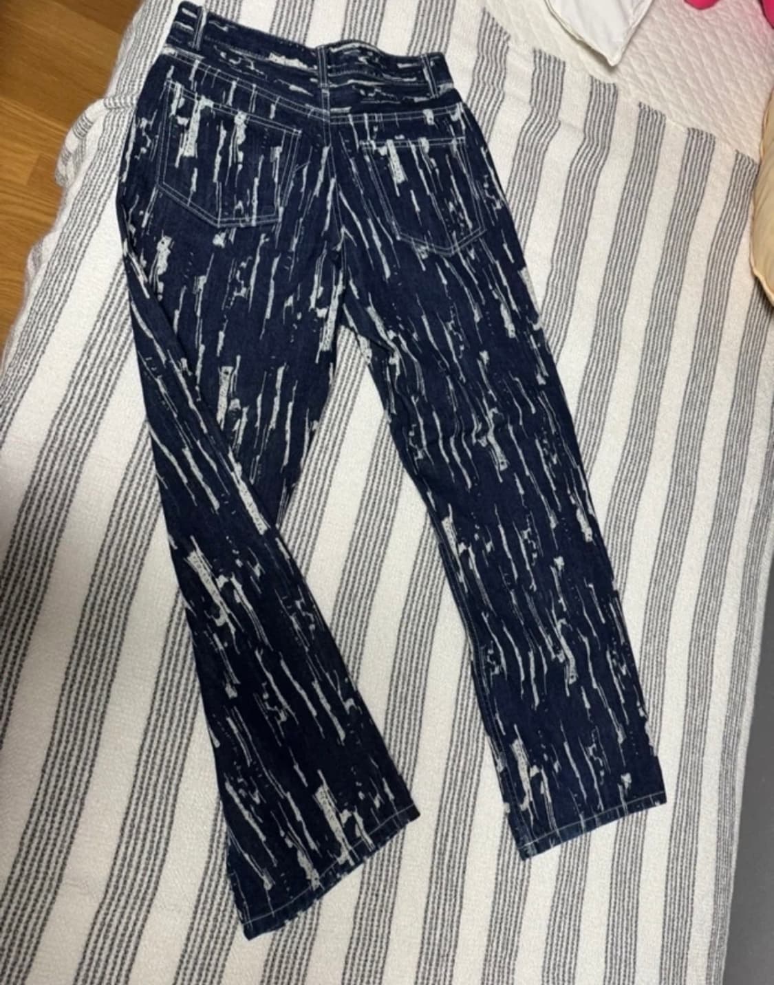 데님 프린트 와이드 팬츠 39 상품이미지2