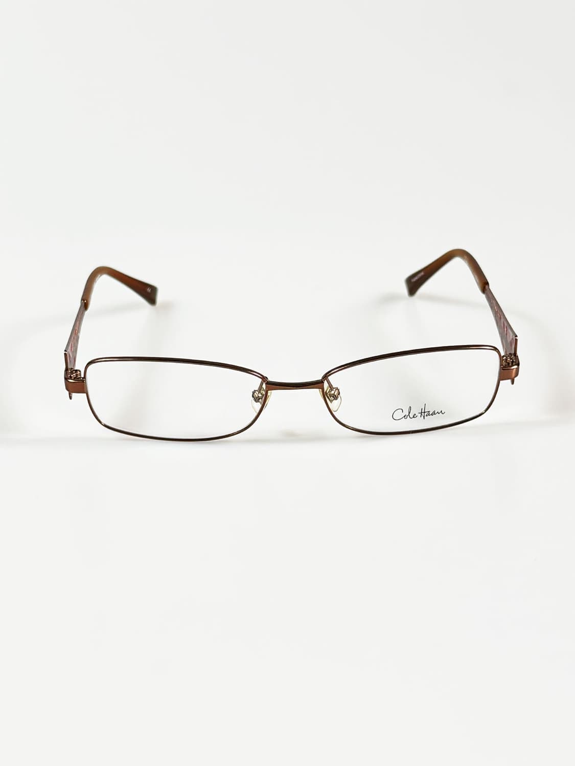 Cole Haan 슬림 스퀘어 브론즈 메탈 프레임 빈티지 안경 상품이미지2