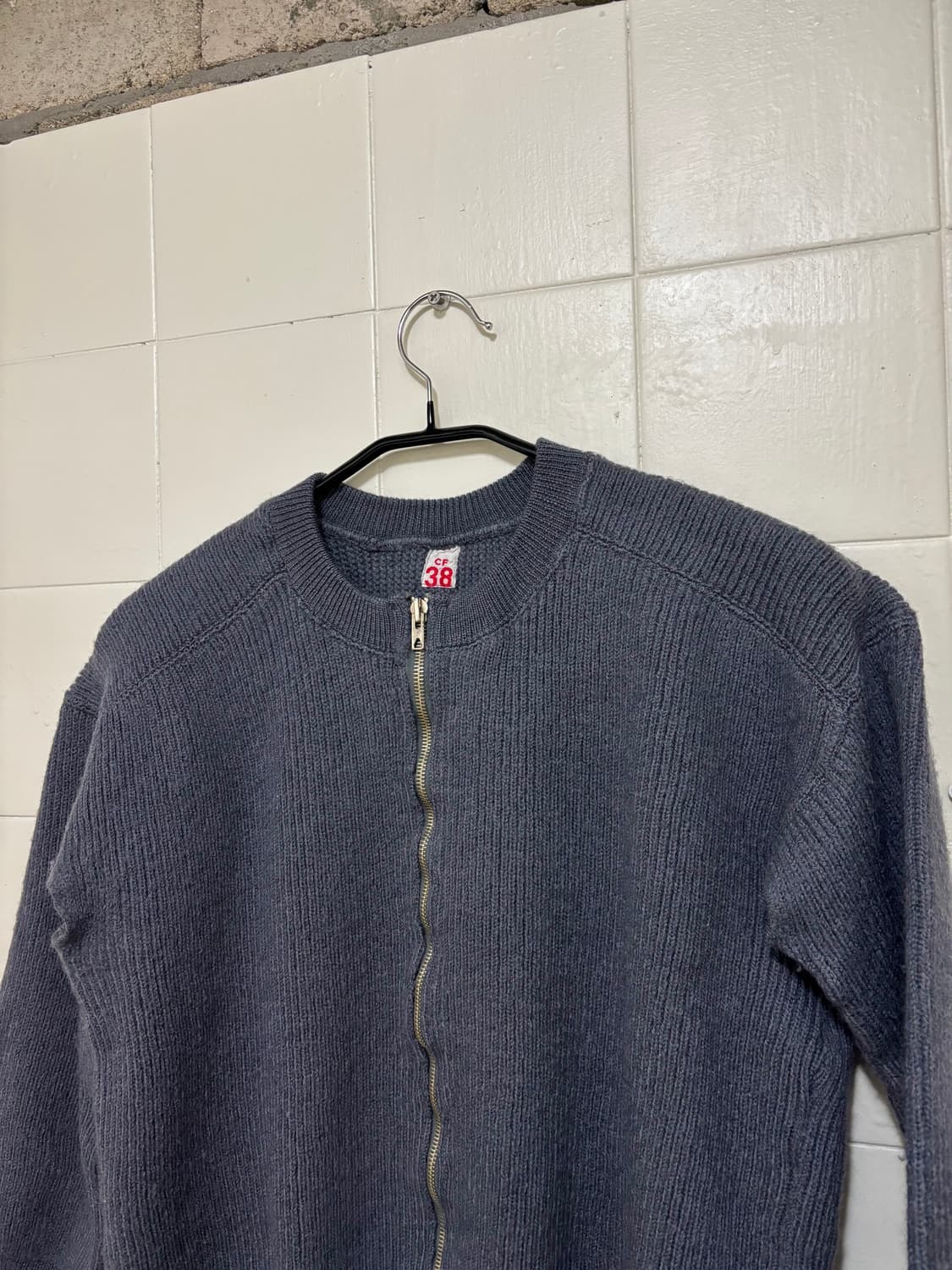 1970s 스웨디쉬 밀리터리 드라이빙 니트 집업 상품이미지4