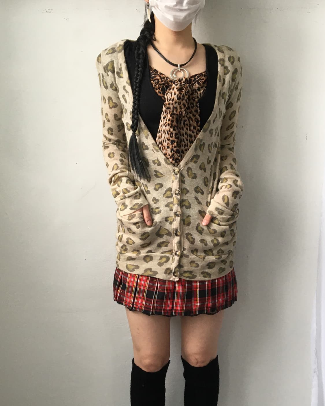 Leopard pattern knit cardigan 상품이미지5