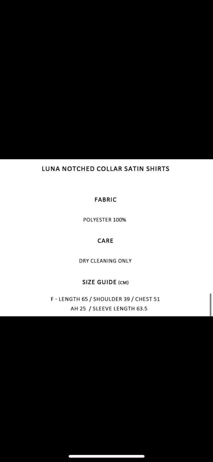 랭5 LUNA NOTCHED COLLAR SATIN SHIRTS 상품이미지4