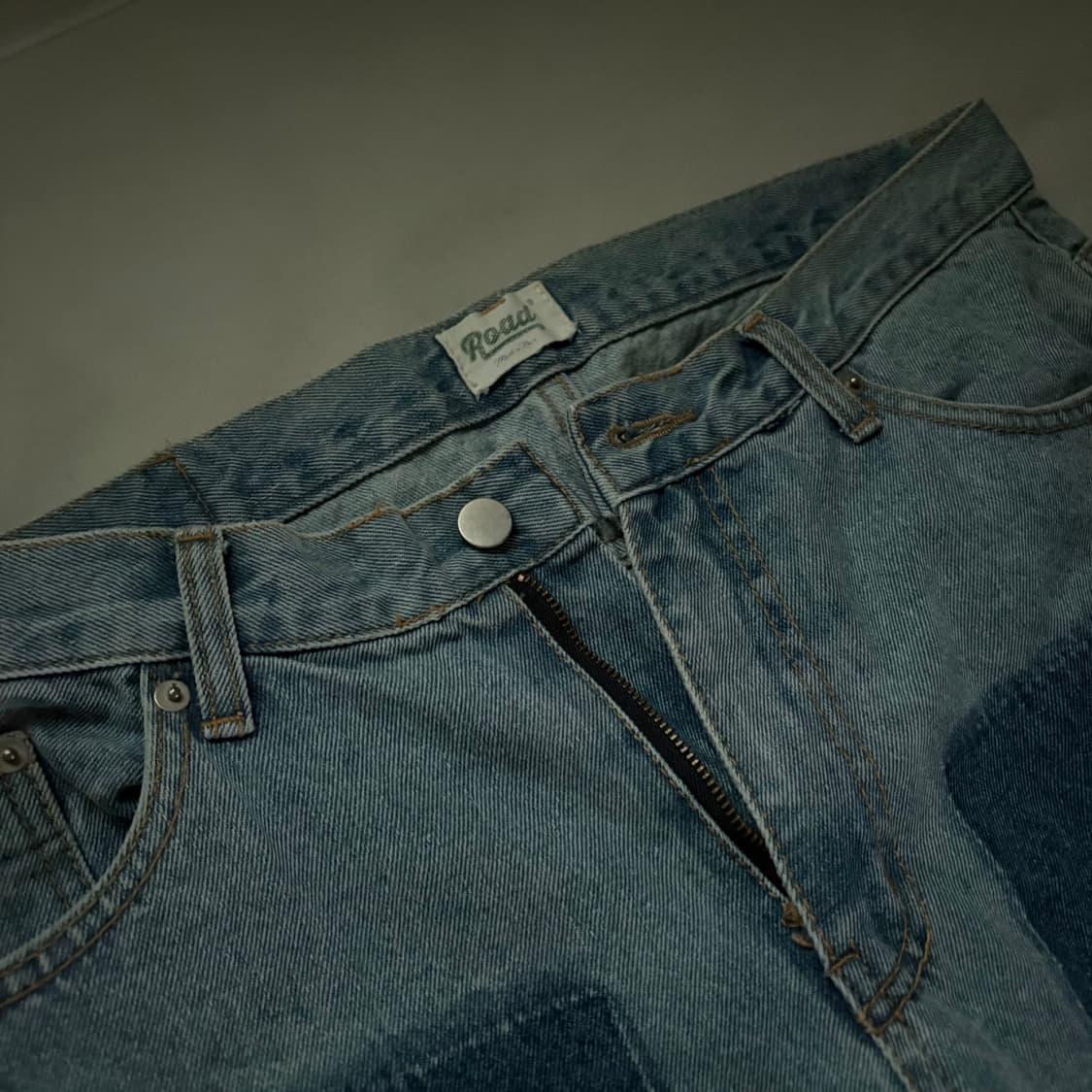 Road 컷오프 파셜 워싱 데님팬츠 상품이미지1