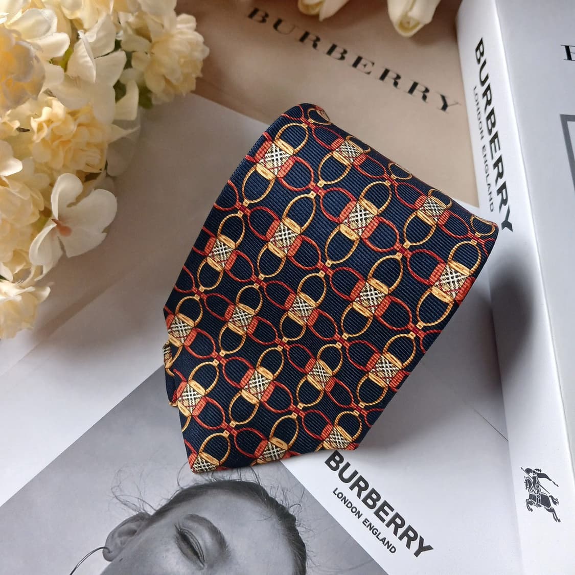 버버리 네이비 노바체크 모티브 넥타이 9.5cm A+~A등급 E922 상품이미지3