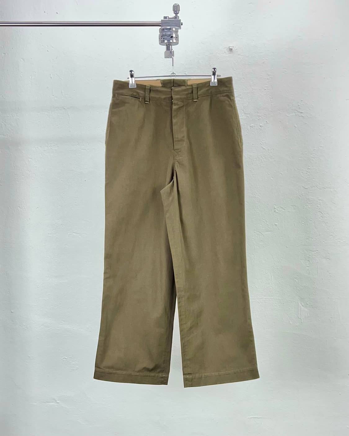 45 알피엠 다크 올리브 와이드 치노 코튼 팬츠 상품이미지1
