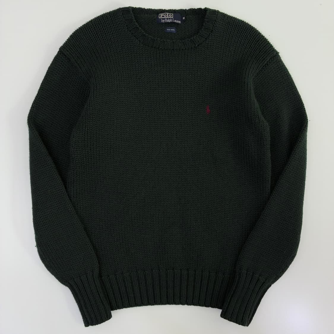 Polo  폴로 랄프로렌 90,s자수 다크그린 니트 상품이미지1