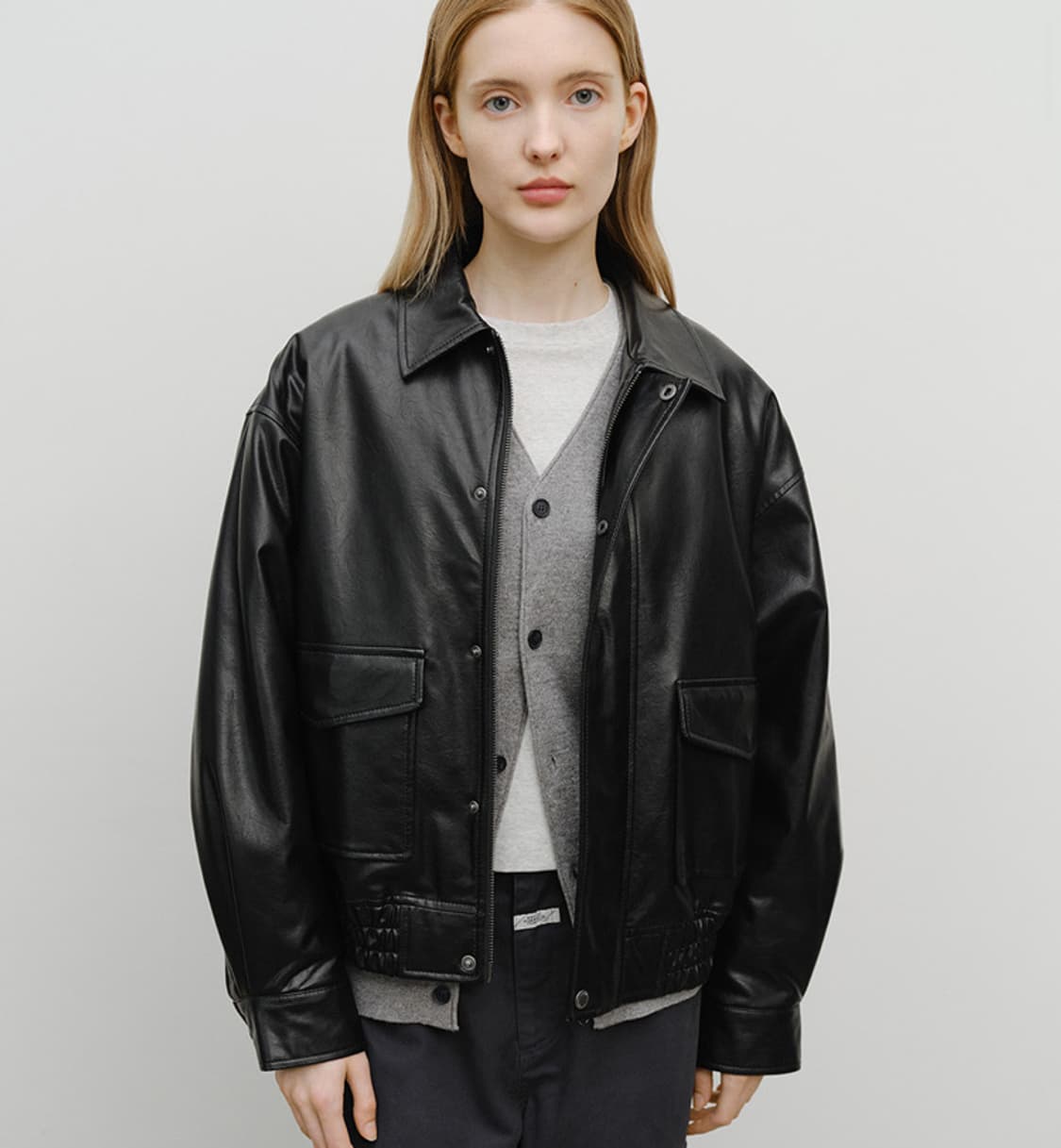 마리떼 프랑소와 저버 고윤정 레더 누빔 자켓 상품이미지3