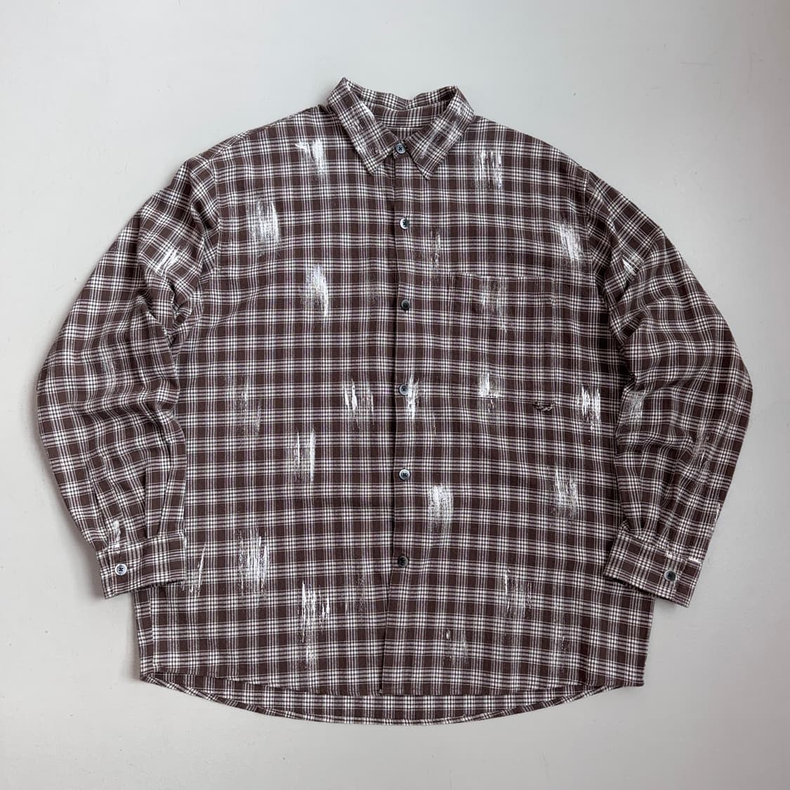 논플로어 페인터스 오버핏 체크셔츠 상품이미지2