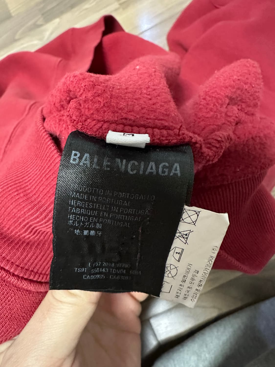 발렌시아가 후드 빨간색 M사이즈 상품이미지4