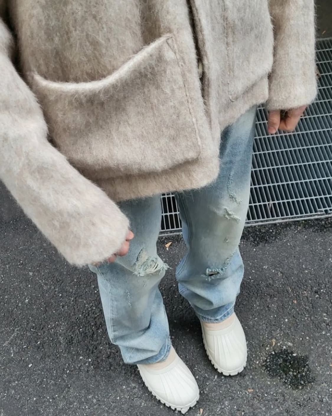 [새제품]아워레거시 모헤어 가디건 베이지_50 상품이미지3