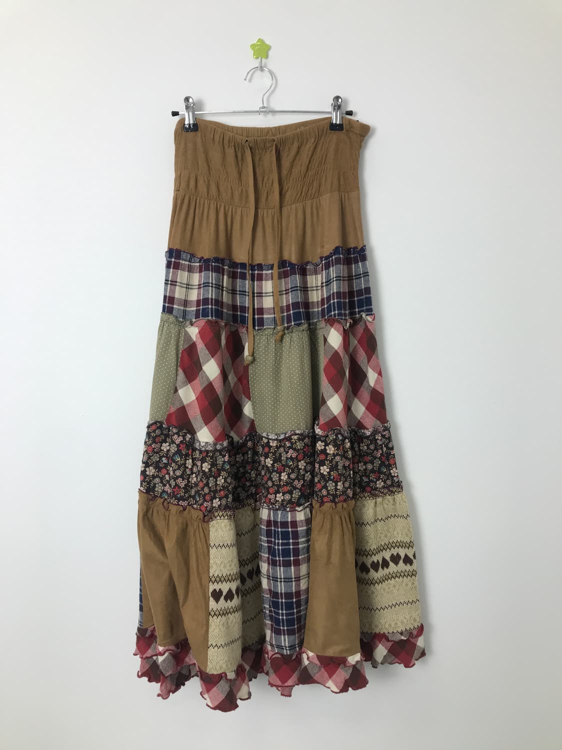 Jpn Mixed Patchwork Tiered Long Skirt 상품이미지5