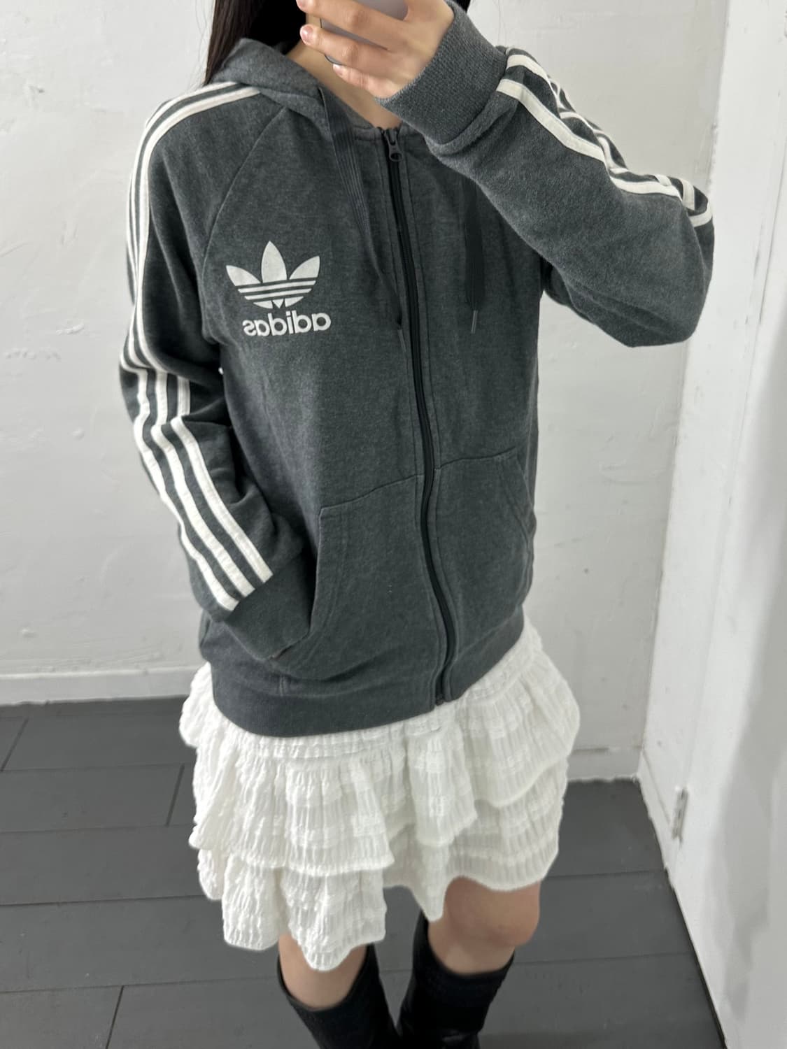 adidas gray hood zipup  상품이미지2