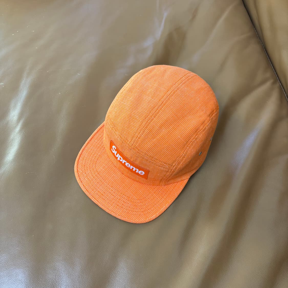 슈프림 캠프캡 모자 박스로고 오렌지 상품이미지5